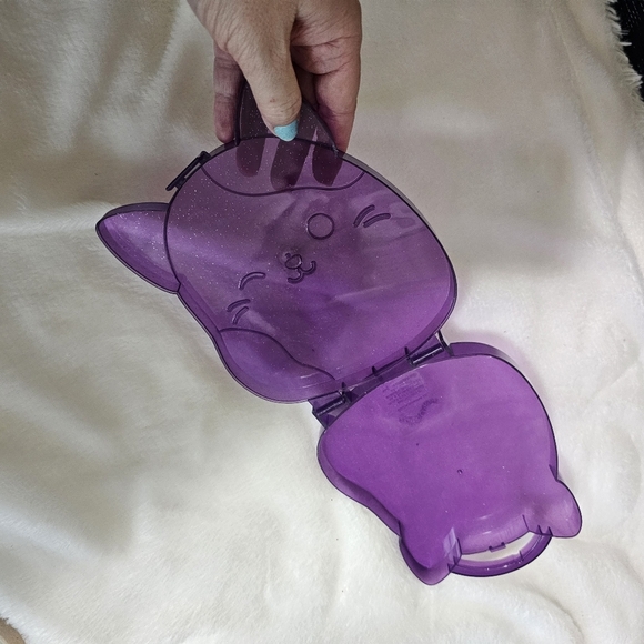 NEW Squishmallows Squishalongs 1 & Plastic Purple Carrying Cat Storage Container - Picture 10 of 11